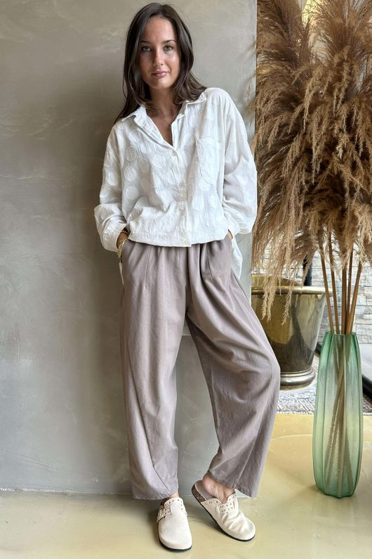 Lagen Seamed Tapered Barrel Pant Mocha /7=